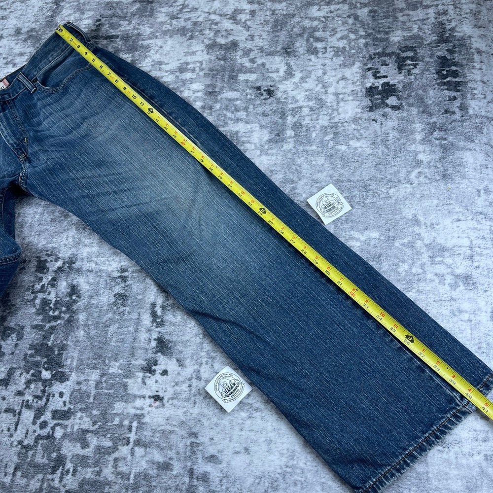 Levi Strauss & CO Mens 36x32 569 Loose Straight Denim Jeans Blue Solid Baggy - Picture 7 of 13